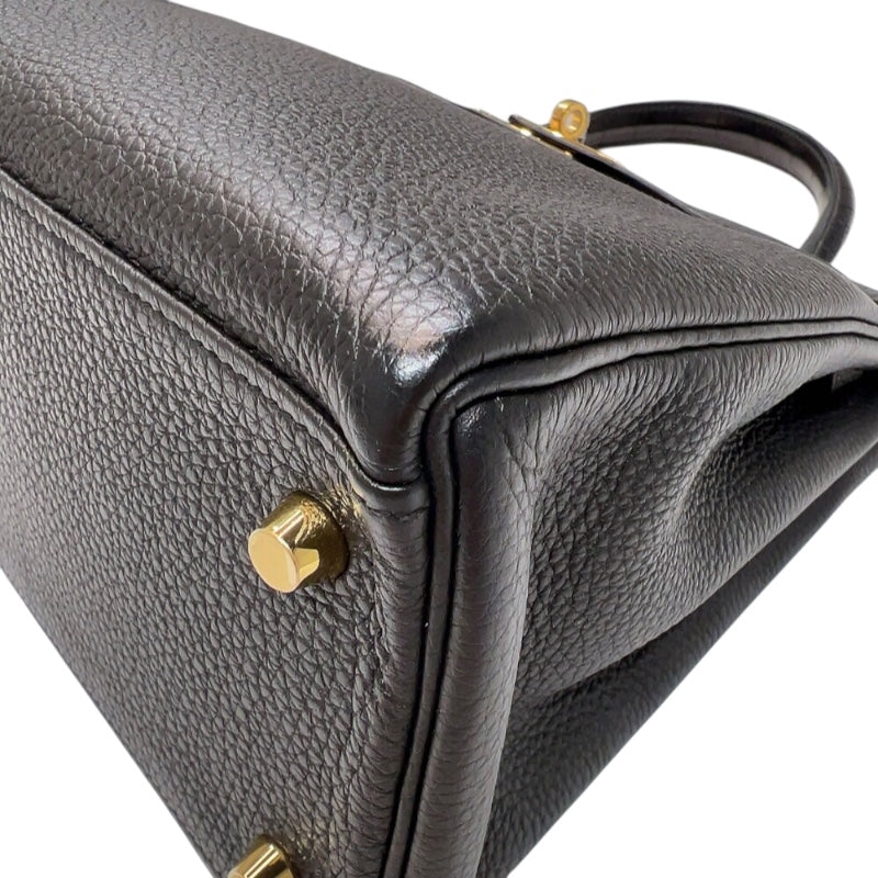エルメス HERMES ケリータッチ28 C刻印　(2018年製) ブラック ゴールド金具 トゴ/アリゲーター レディース ハンドバッグ