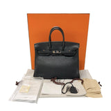 エルメス HERMES バーキン25 □O刻　(2011年製) ブラック　シルバー金具 トゴ レディース ハンドバッグ