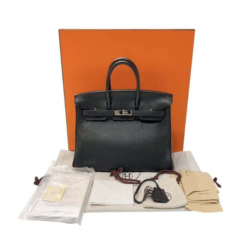 エルメス HERMES バーキン25 □O刻　(2011年製) ブラック　シルバー金具 トゴ レディース ハンドバッグ