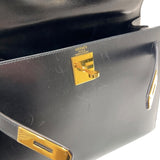 エルメス HERMES ケリー28　外縫い 〇Y刻印　(1995年製) ブラック ゴールド金具 ボックスカーフ レディース ハンドバッグ