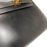 エルメス HERMES ケリー28　外縫い 〇Y刻印　(1995年製) ブラック ゴールド金具 ボックスカーフ レディース ハンドバッグ