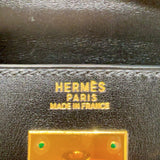 エルメス HERMES ケリー32 □F刻印　(2002年製) ブラック ゴールド金具 ボックスカーフ レディース ハンドバッグ