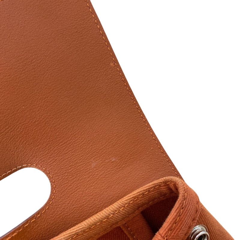 エルメス HERMES ヴァルパライソPM オレンジ シルバー金具 トワル レディース ハンドバッグ
