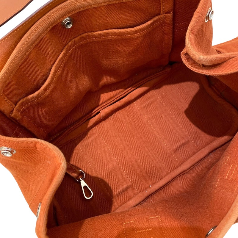 エルメス HERMES ヴァルパライソPM オレンジ シルバー金具 トワル レディース ハンドバッグ