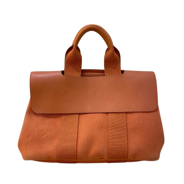 エルメス HERMES ヴァルパライソPM オレンジ シルバー金具 トワル レディース ハンドバッグ