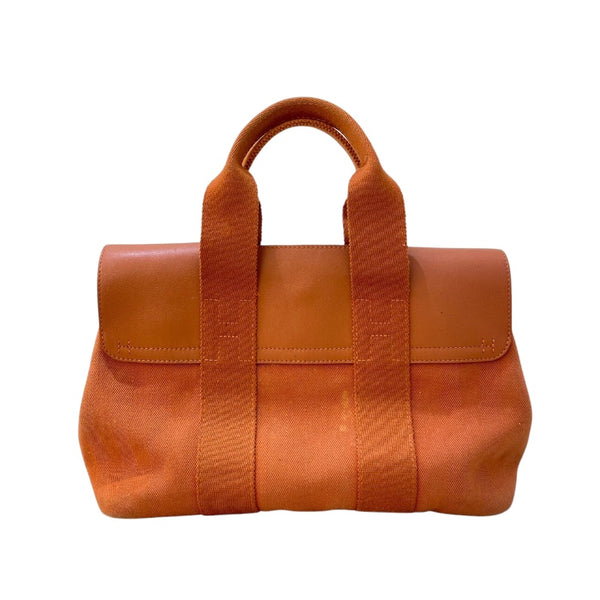 エルメス HERMES ヴァルパライソPM オレンジ シルバー金具 トワル レディース ハンドバッグ