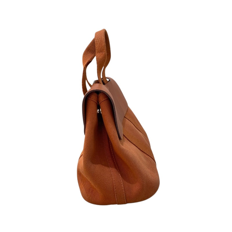 エルメス HERMES ヴァルパライソPM オレンジ シルバー金具 トワル レディース ハンドバッグ