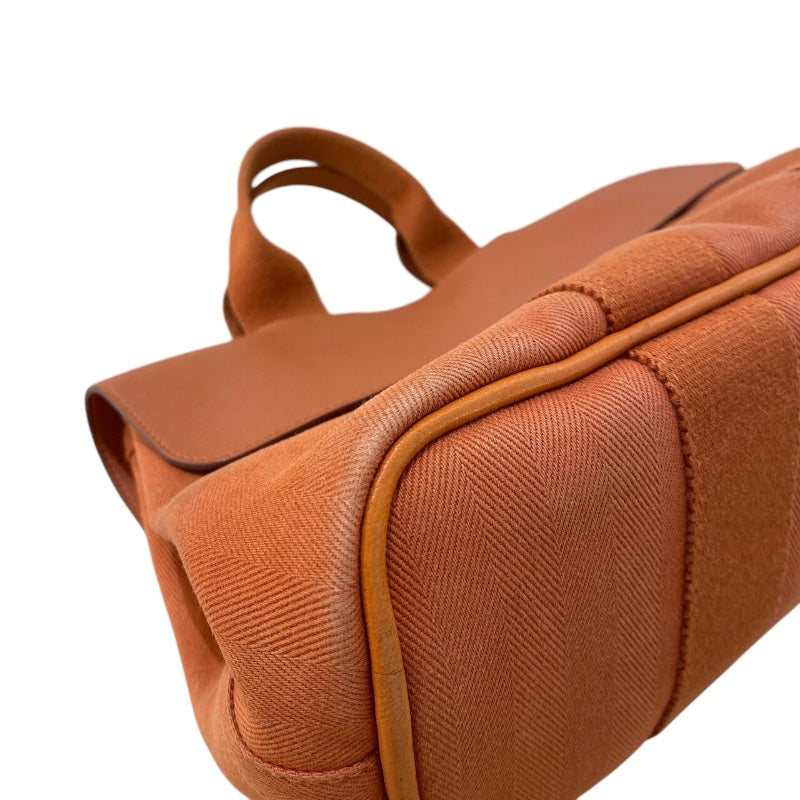 エルメス HERMES ヴァルパライソPM オレンジ シルバー金具 トワル レディース ハンドバッグ