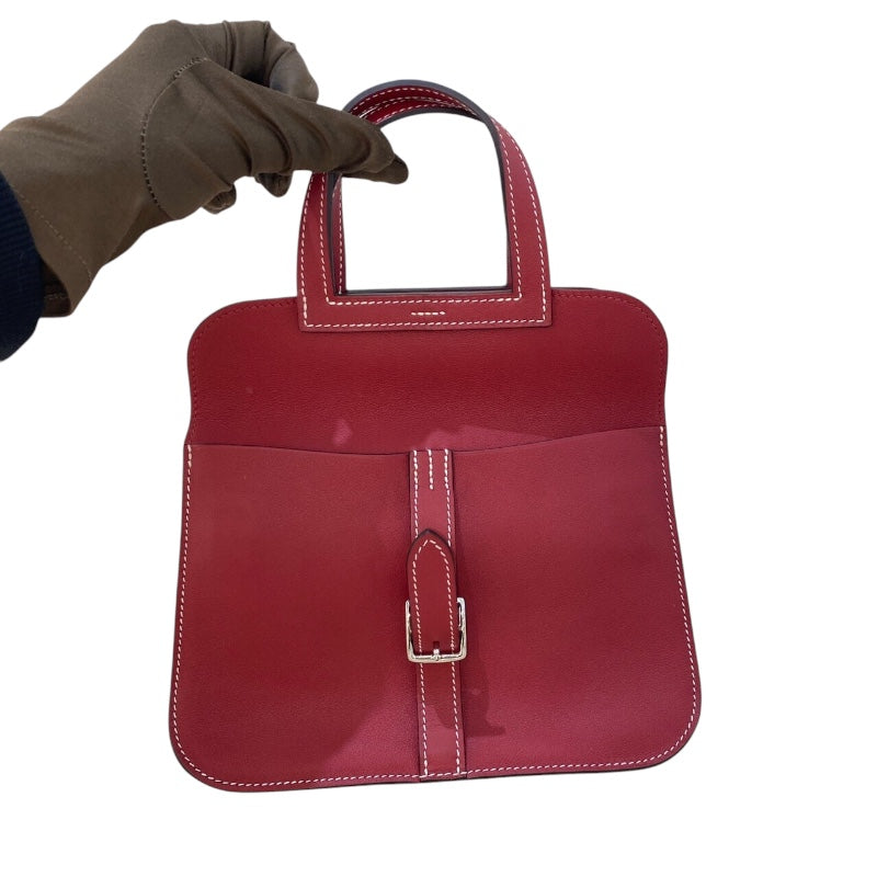 エルメス HERMES アルザン ミニ X刻 ルージュグレナ　シルバー金具 スイフト レディース ハンドバッグ