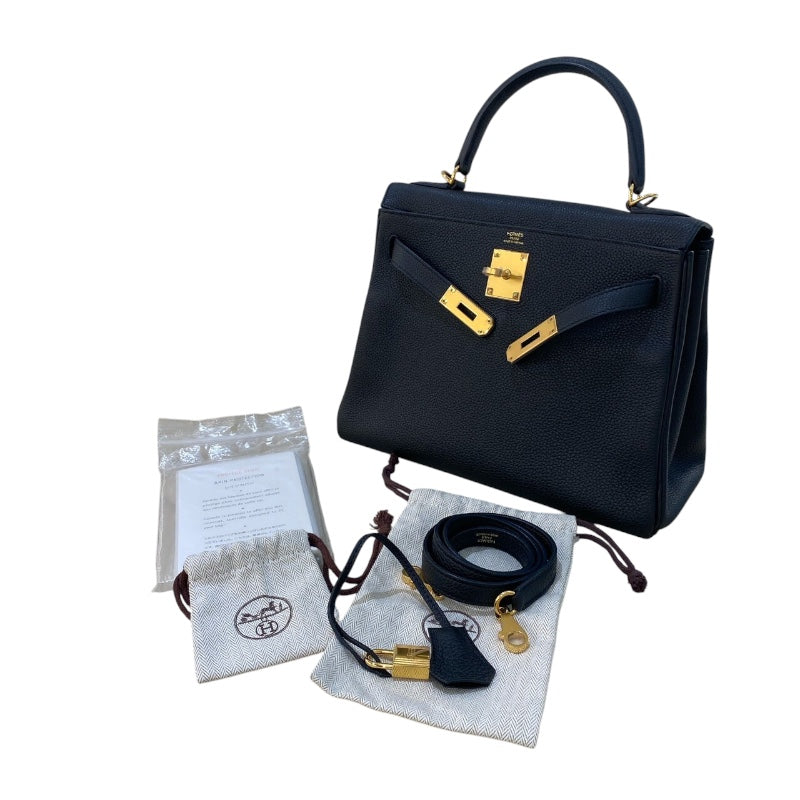 エルメス HERMES ケリー28 C刻 ブラック　ゴールド金具 トリヨン レディース ハンドバッグ