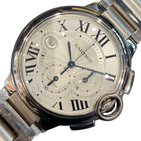 カルティエ Cartier バロンブルークロノグラフXL W6920031 K18ホワイトゴールド 自動巻き メンズ 腕時計