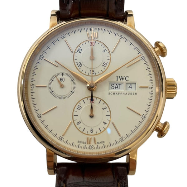 インターナショナルウォッチカンパニー IWC ポートフィノ クロノグラフ IW391020 K18PG/革ベルト 自動巻き メンズ 腕時計