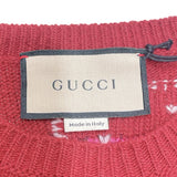 グッチ GUCCI フラワー刺繡パフスリーブニットセーター M 564326 ボルドー ウール レディース セーター