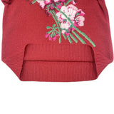 グッチ GUCCI フラワー刺繡パフスリーブニットセーター M 564326 ボルドー ウール レディース セーター