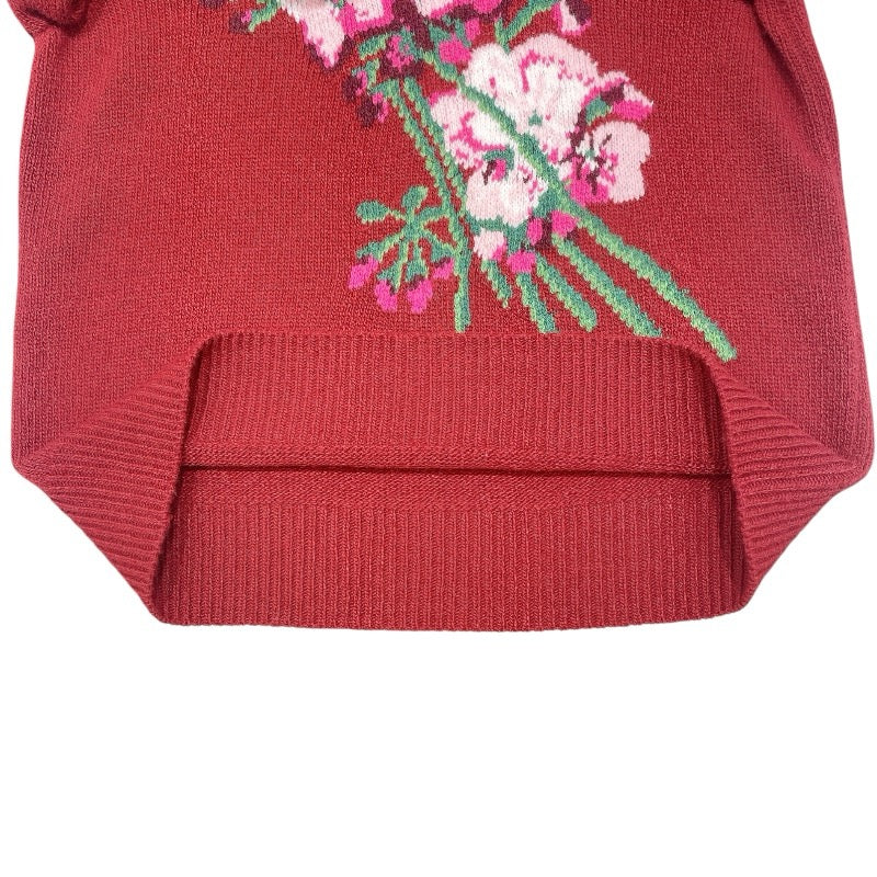 グッチ GUCCI フラワー刺繡パフスリーブニットセーター M 564326 ボルドー ウール レディース セーター