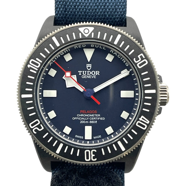 チューダー/チュードル TUDOR ぺラゴス FXD アリンギ・レッドブル・レーシング コラボモデル 25707KN マットブルー ブラックカーボン/チタン(リューズ)/純正ベルト 自動巻き メンズ 腕時計