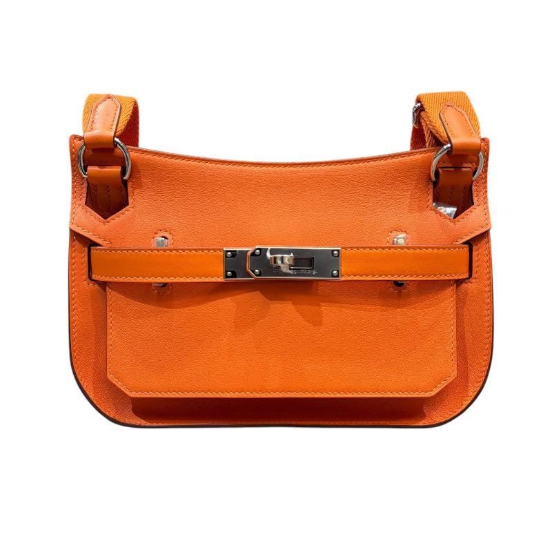 エルメス HERMES ジプシエールミニ B刻 オレンジ シルバー金具 スイフト レディース ショルダーバッグ