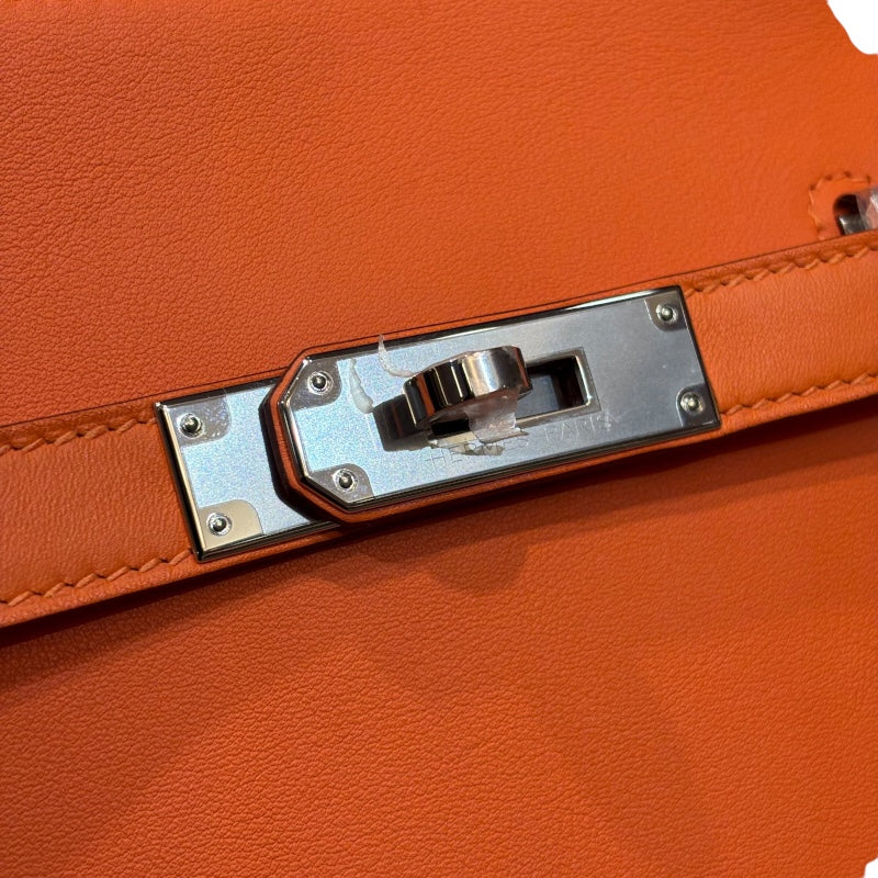 エルメス HERMES ジプシエールミニ B刻 オレンジ シルバー金具 スイフト レディース ショルダーバッグ