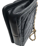シャネル CHANEL マトラッセチェーンショルダーバック ブラック ゴールド金具 ラム レディース ハンドバッグ