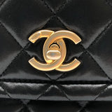 シャネル CHANEL マトラッセチェーンショルダーバック ブラック ゴールド金具 ラム レディース ハンドバッグ