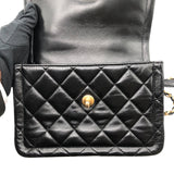 シャネル CHANEL マトラッセチェーンショルダーバック ブラック ゴールド金具 ラム レディース ハンドバッグ