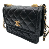 シャネル CHANEL マトラッセチェーンショルダーバック ブラック ゴールド金具 ラム レディース ハンドバッグ