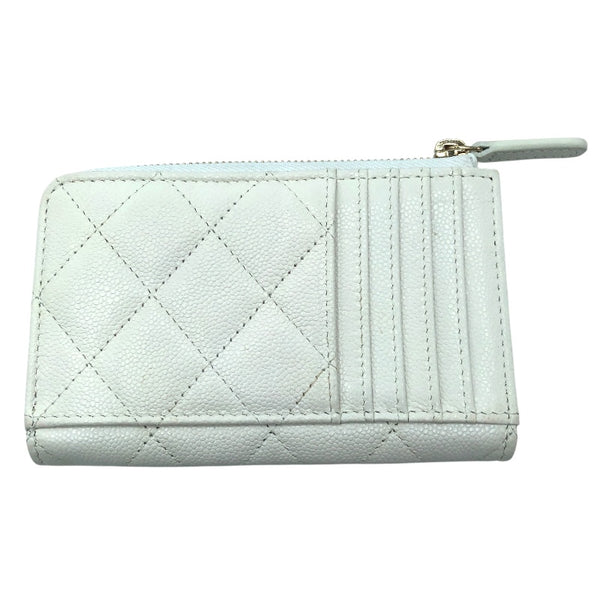 シャネル CHANEL ジッピーコインパース AP3179 ホワイト・ゴールド金具 マットキャビアスキン キャビア レディース カードケース