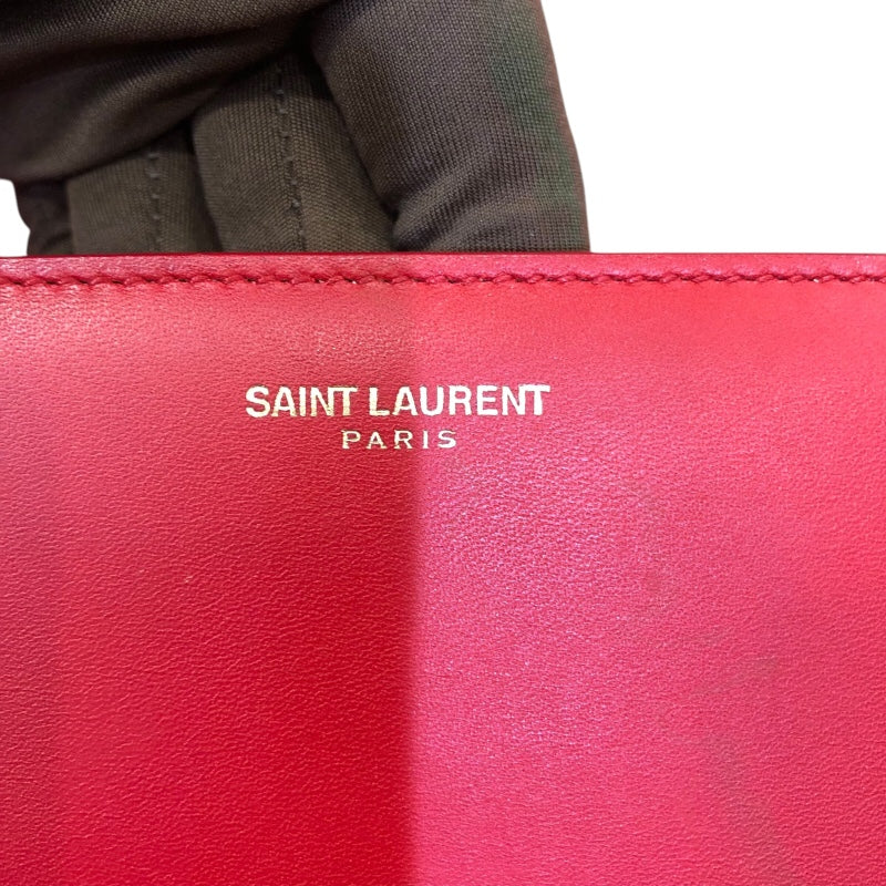 サンローラン SAINT LAURENT ユニベルシテ　ショルダーバッグ 357403 レッド　ゴールド金具 カーフ ユニセックス ショルダーバッグ