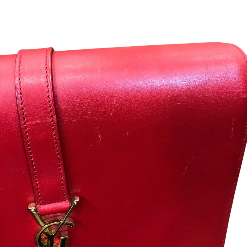 サンローラン SAINT LAURENT ユニベルシテ　ショルダーバッグ 357403 レッド　ゴールド金具 カーフ ユニセックス ショルダーバッグ