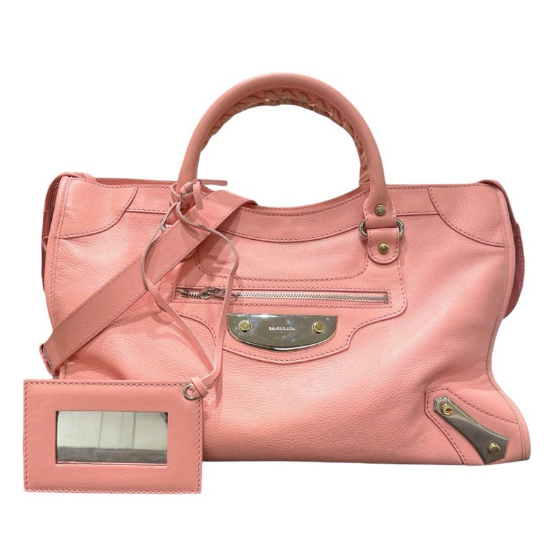 バレンシアガ BALENCIAGA ザ シティ 420821 ピンク レザー レディース ショルダーバッグ