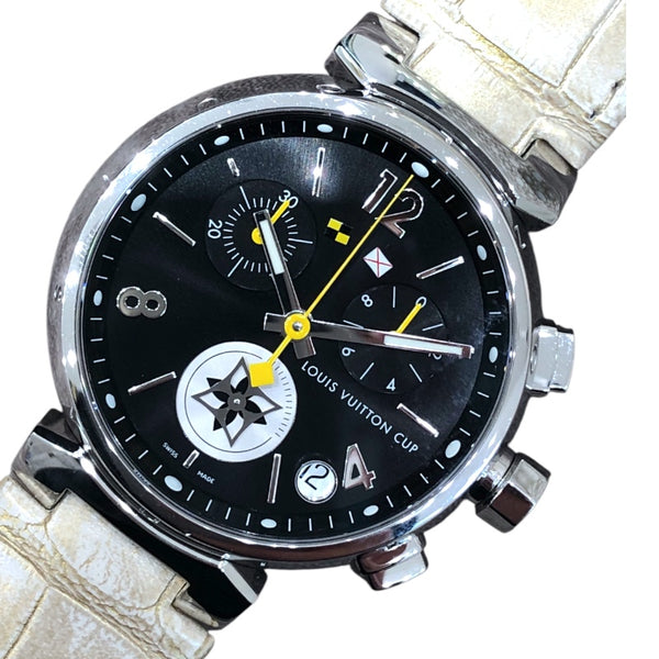 ルイ・ヴィトン LOUIS VUITTON タンブール ラブリーカップ クロノグラフ Q11BG0 ブラック ステンレススチール SS メンズ 腕時計