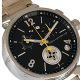 ルイ・ヴィトン LOUIS VUITTON タンブール ラブリーカップ クロノグラフ Q11BG0 ブラック ステンレススチール SS メンズ 腕時計