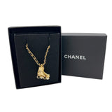 シャネル CHANEL ローラースケート　ネックレス ゴールド/ブラック メタル/レザー アクセサリー