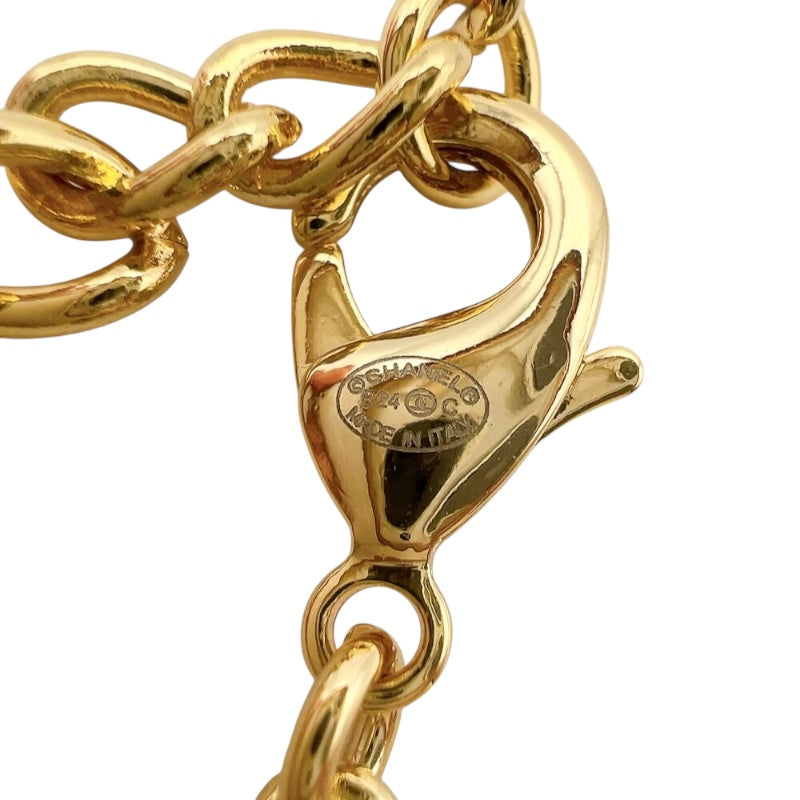 シャネル CHANEL ローラースケート　ネックレス ゴールド/ブラック メタル/レザー アクセサリー