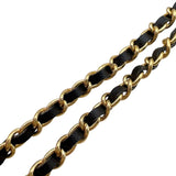 シャネル CHANEL ローラースケート　ネックレス ゴールド/ブラック メタル/レザー アクセサリー