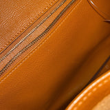 エルメス HERMES バーキン35 ▢H刻 オレンジ/GD金具 ボックスカーフ・ヴィブラート レディース ハンドバッグ