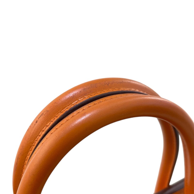 エルメス HERMES バーキン35 ▢H刻 オレンジ/GD金具 ボックスカーフ・ヴィブラート レディース ハンドバッグ