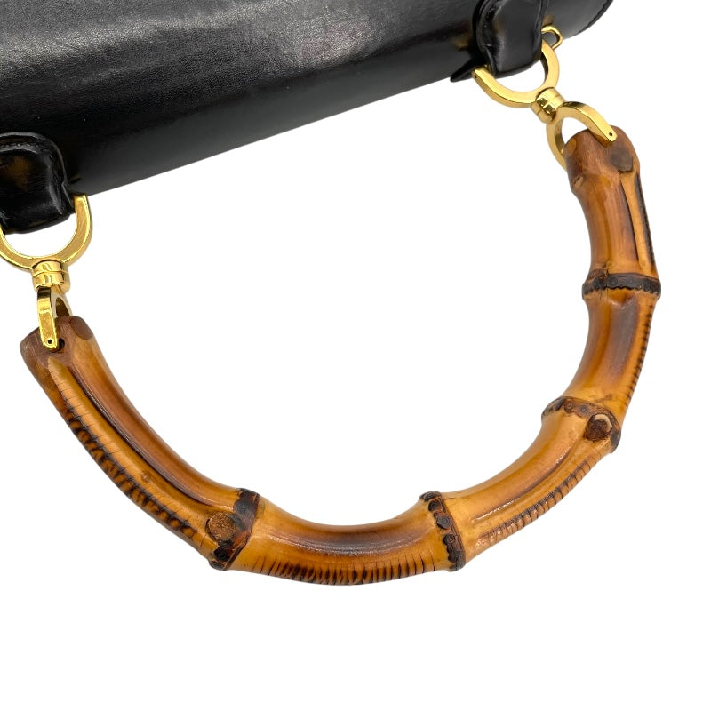 グッチ GUCCI バンブー トップハンドルバッグ 000・2113・0633 ブラック レザー レディース
