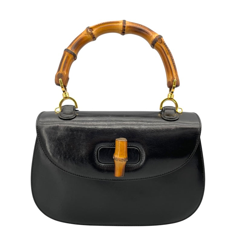 グッチ GUCCI バンブー トップハンドルバッグ 000・2113・0633 ブラック レザー レディース