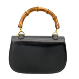 グッチ GUCCI バンブー トップハンドルバッグ 000・2113・0633 ブラック レザー レディース
