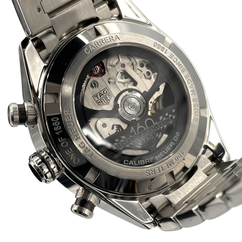 タグ・ホイヤー TAG HEUER カレラキャリバーホイヤー02 スポーツ クロノグラフ 160th CBN2A1D.BA0643 シルバー SS 自動巻き メンズ 腕時計