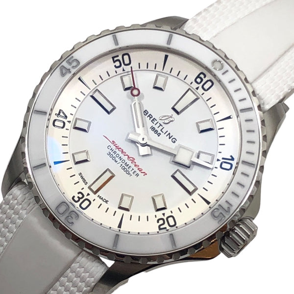 ブライトリング BREITLING スーパーオーシャン オートマチック42 ジャパンエディション A17375 ホワイト SS/ラバーベルト メンズ 腕時計