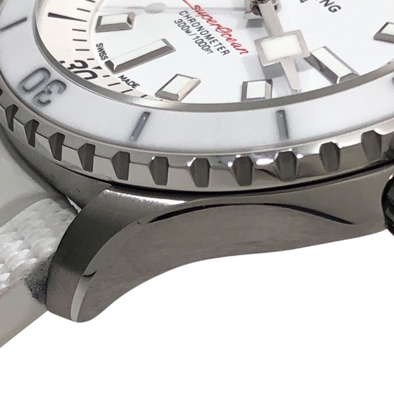 ブライトリング BREITLING スーパーオーシャン オートマチック42 ジャパンエディション A17375 ホワイト SS/ラバーベルト メンズ 腕時計