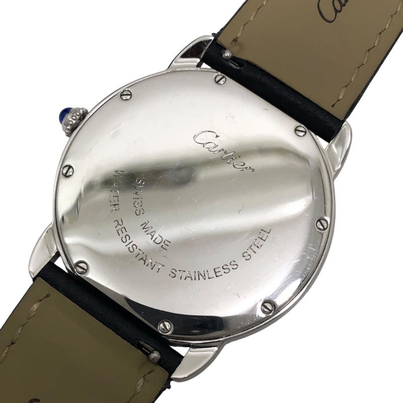 カルティエ Cartier ロンドソロ ドゥ カルティエ 36ｍｍ WSRN0029 シルバー SS/レザーストラップ メンズ 腕時計