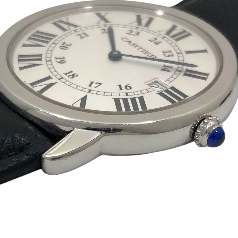 カルティエ Cartier ロンドソロ ドゥ カルティエ 36ｍｍ WSRN0029 シルバー SS/レザーストラップ メンズ 腕時計