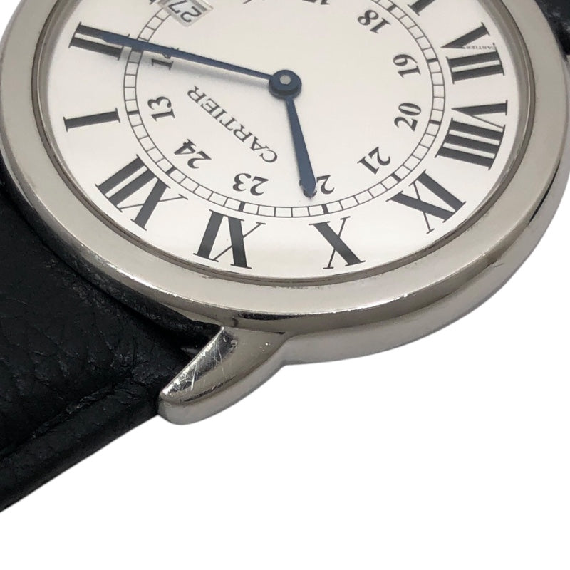 カルティエ Cartier ロンドソロ ドゥ カルティエ 36ｍｍ WSRN0029 シルバー SS/レザーストラップ メンズ 腕時計