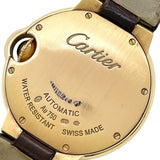 カルティエ Cartier バロンブルー 33MM W6920069 シルバー K18PG/革ベルト 自動巻き レディース 腕時計