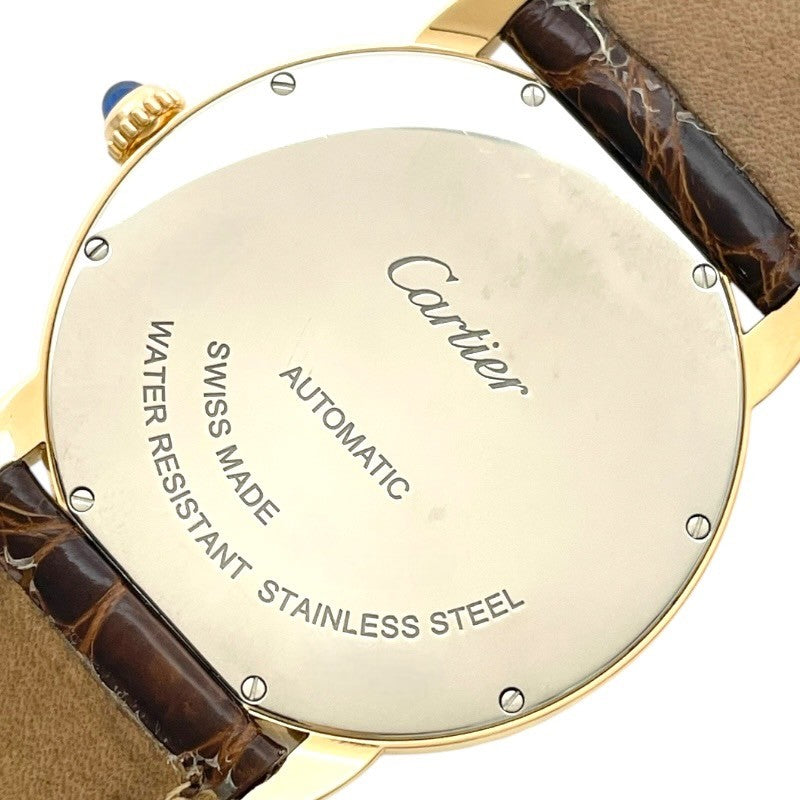 カルティエ Cartier ロンドソロ ドゥ カルティエ 42mm W6701009 シルバー K18PG/SS/革ベルト 自動巻き メンズ 腕時計