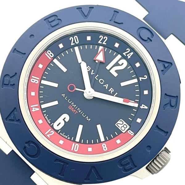 ブルガリ BVLGARI アルミニウム GMT BB40ATGMT ブルー