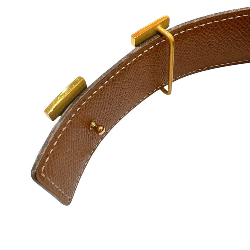 エルメス HERMES コンスタンス　Hベルト  ▢A刻 ブラック・ゴールド・ゴールド金具 ボックスカーフ レディース ベルト